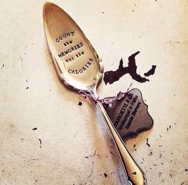 Handstamped Silver Cake Server - Top Vintage