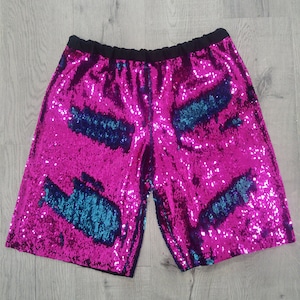 Mermaid sequin flip basketball style shorts many colors.   Men, Women, Unisex, Reversible, Mardi Gras, Halloween, Raves, Festivals, Dancers