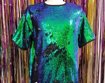 Mermaid sequin flip T-shirt many colors. Men, Women, Unisex, Reversible, Halloween,Festivals, Mardi Gras, Dancers