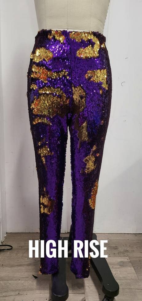 Purple sequin leggings hot sale
