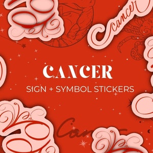 Kanker teken + symbool kalligrafie Kiss-Cut stickers