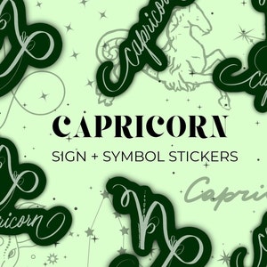 Steenbok teken + symbool kalligrafie Kiss-Cut stickers