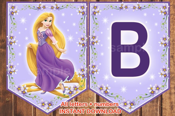 rapunzel-birthday-banner-rapunzel-banner-princess-rapunzel-etsy