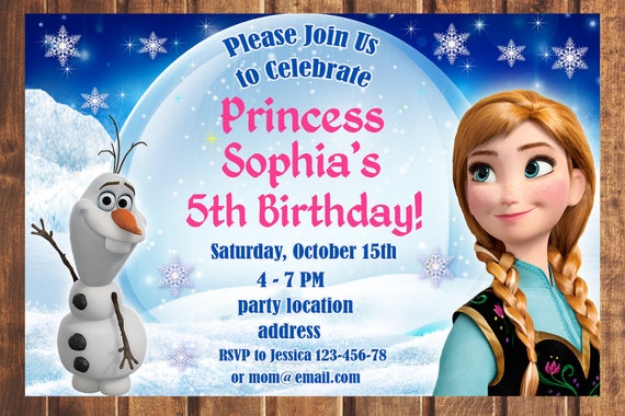 Sale Frozen Invitation Frozen Birthday Invitation Elsa Etsy