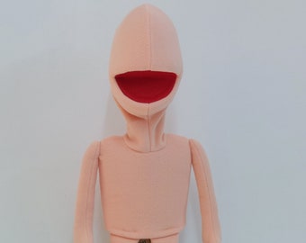 Full Body Puppet You Add Features To, Professional Style Hand Rod BLANK Puppet, Ventriloquist Puppet