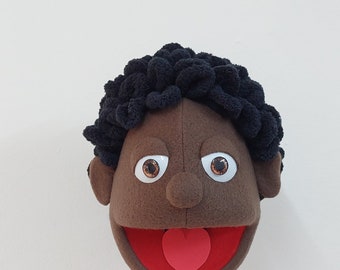 Professional African Boy Ventriloquist Puppet, Funny Full Body Puppet, Custom Style Hand Rod Puppet