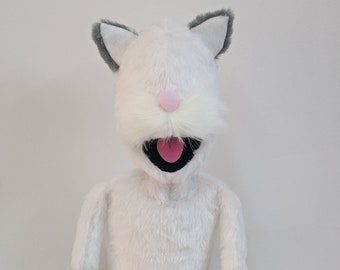 Cat Full Body Puppet You Add Features To, Professional Style Hand Rod BLANK Puppet, Ventriloquist Puppet