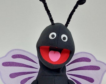 Handmade Butterfly Ventriloquist Puppet, Professional Style Puppet