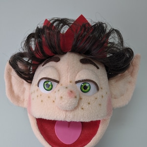 Elfen-Bauchrednerpuppe, lustige Weihnachtspuppe, Handstabpuppe im professionellen Stil