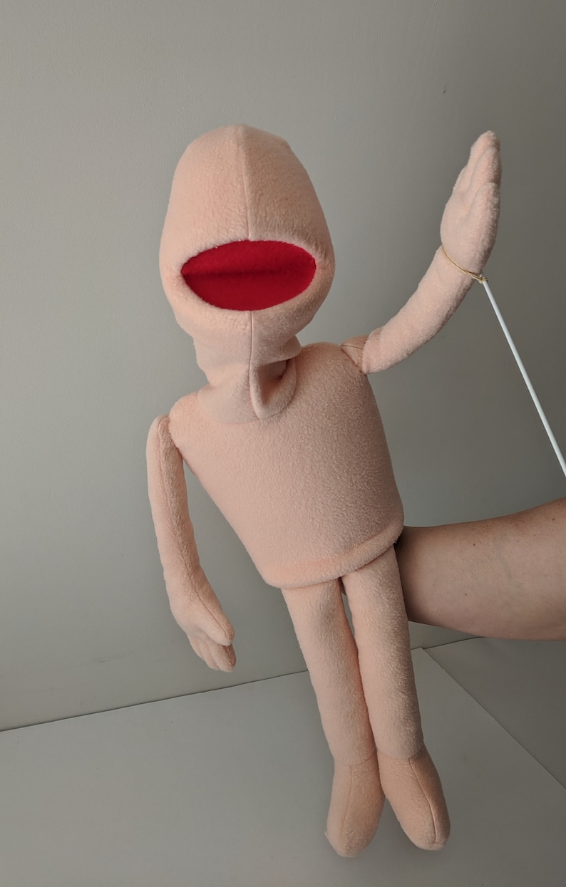 Full Body Puppet waaraan u functies toevoegt, professionele stijl Hand Rod BLANK Puppet, Buikspreker Puppet afbeelding 5