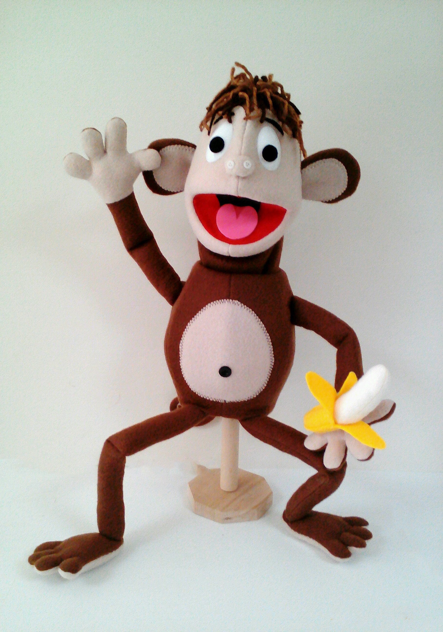 Monkey Ventriloquist Puppet, Funny Full Body Puppet, Professional Style  Hand Rod Puppet 