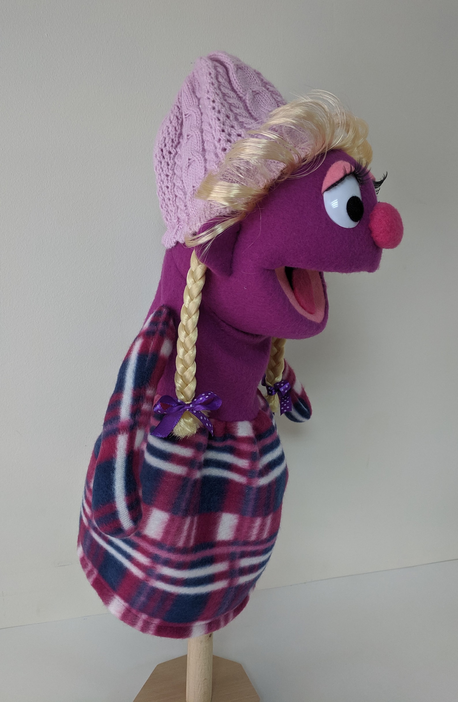 Small Purple Ventriloquist Puppet Female Funny Puppet Etsy