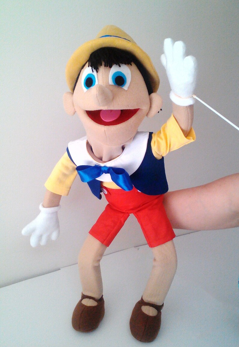 Pinocchio Cartoon Ventriloquist Puppet, Funny Puppet, Professional Style Hand Rod Puppet 