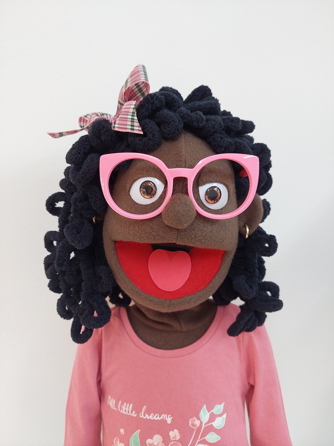 Professional African Girl Ventriloquist Puppet, Funny Full Body Puppet, Custom Style Hand Rod