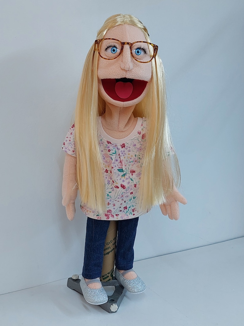 Spectacles Puppet Custom Handmade Girl Puppet by Your Design or Photo, Professional ...