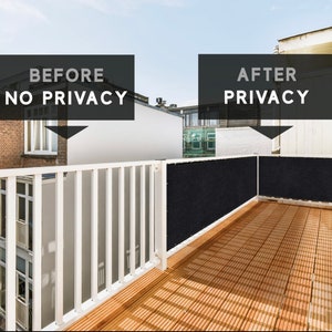 Balcony and Fence Privacy Screen 6&#39; x 50&#39; with 90% Shade Rating - 170 GSM Polyethylene Fabric