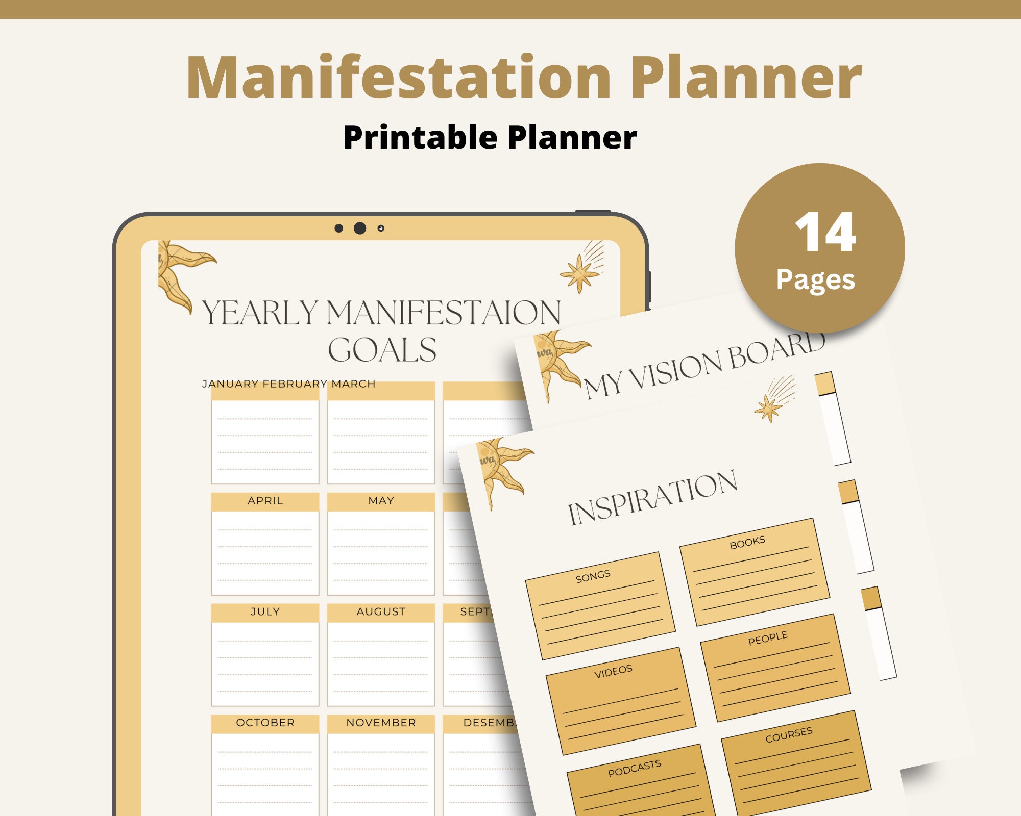 Manifestation Planner Printable | Dream Journal Digital | Mental Health ...