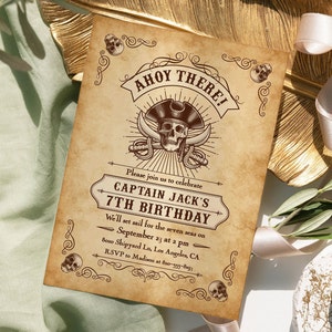 Editable Pirate Birthday Invitation Pirate Invitation Boy Birthday Invitation Adult Pirate Party Invite Treasure Hunt Adventure Template