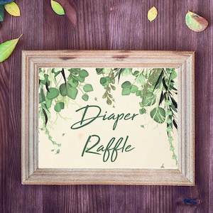 Descarga instantánea Letrero de rifa de pañales Peter Pan Letrero de 8 x 10 Decoración de baby shower de Nunca Jamás Letrero de baby shower de Peter Pan de Woodland Libro de cuentos PPPR1