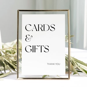 Modern Cards and Gifts Sign: Minimalist Wedding Decor Any Color (8x10 Template)