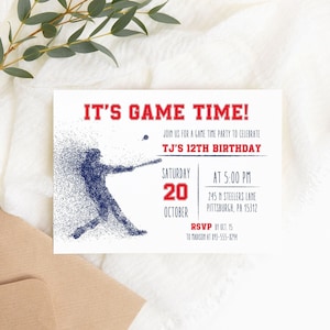 Editable Baseball Invitation Baseball Birthday Invitation Sports Baseball Party Invite Game Day Invitation Baseball Team Party Template