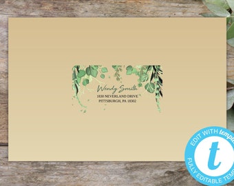 EDITABLE Vintage Peter Pan Mailing Address Label Baby Shower Address Sticker Neverland Storybook Woodland Envelope Address Label Template