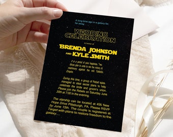 Star Wars Wedding Invitation Star Wars Invitation Star Wars Wedding Invite Nerdy Han and Leia Wedding Reception Invite Digital or Printed