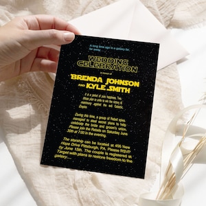 Star Wars Wedding Invitation Star Wars Invitation Star Wars Wedding Invite Nerdy Han and Leia Wedding Reception Invite Digital or Printed