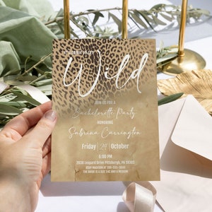 Editable Leopard Print Bachelorette Party Invitation Let&#39;s Get Wild Bachelorette Invitation Jungle Cheetah Bachelorette Invite Template