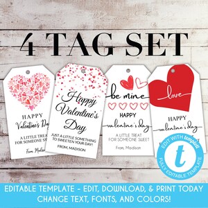 Valentines Hearts Gift Tags Template, Printable Valentines Day Favor T -  PlumPolkaDot