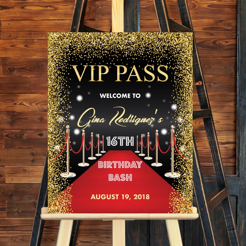 EDITABLE VIP Pass Hollywood Red Carpet RSVP Card Hollywood Etsy