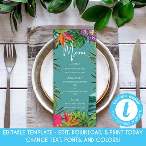 Tropical Floral Birthday Invitation: Luau Party (Editable Template) image 8
