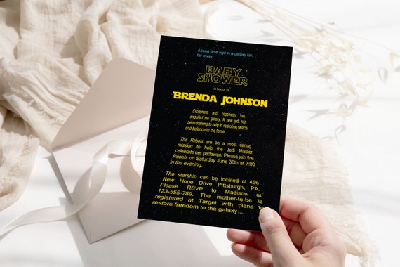 Star Wars Baby Shower Invitation: Galactic Party (Digital or Printed)
