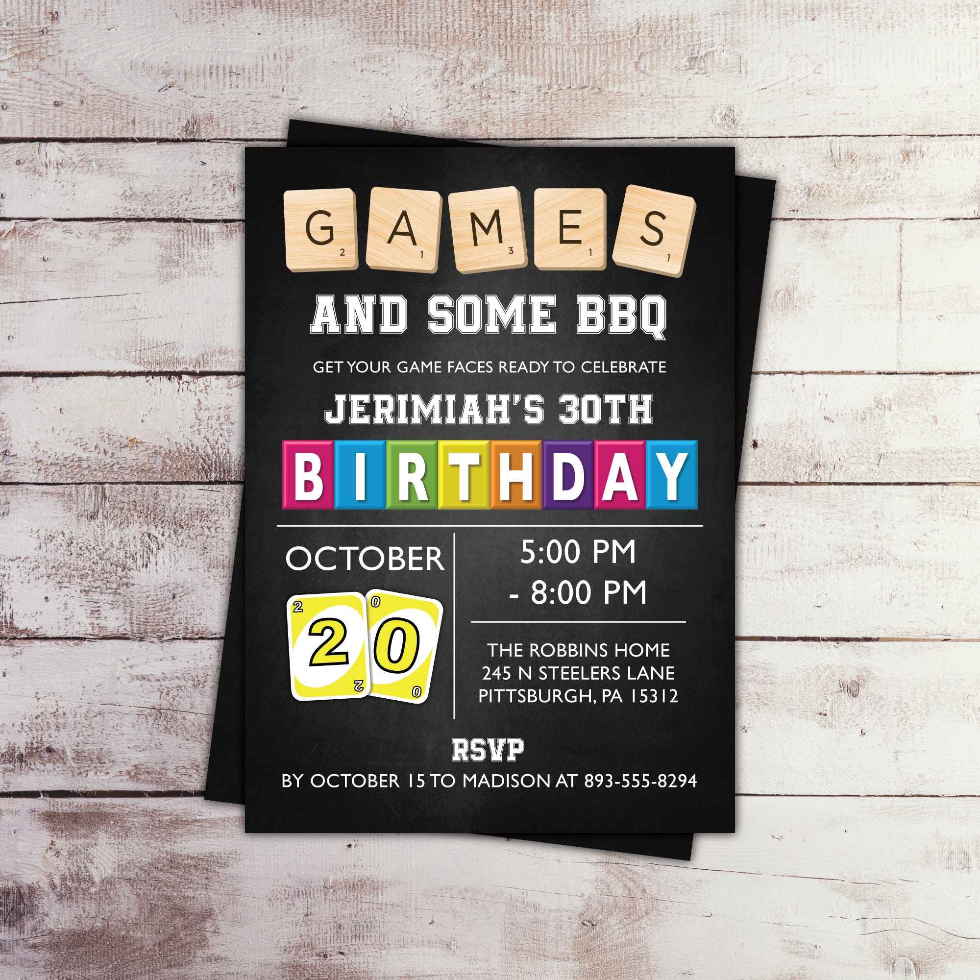 Gray Sorry Game Board Game Night Invitation ubicaciondepersonas.cdmx