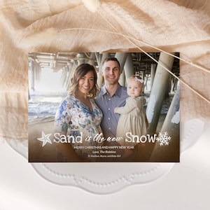 EDITABLE Beach Christmas Card Beach Holiday Card Vacation Christmas Card Vacation Photo Christmas Card Photo Holiday Card Photo Template