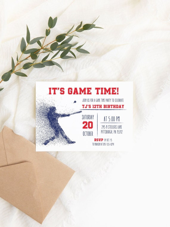 Baseball Birthday Invitation: Sports Team Party Invite (Editable Template)