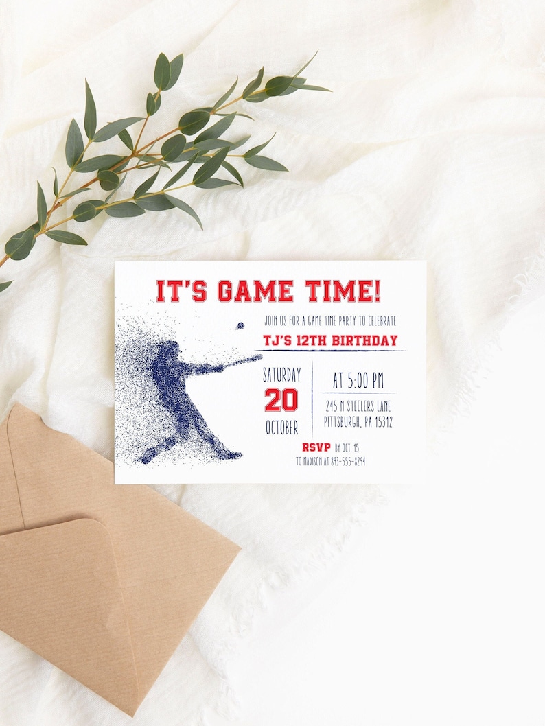 EDITABLE Baseball Invitation Baseball Birthday Invitation Sports Baseball Party Invite Game Day Invitation Baseball Team Party Template