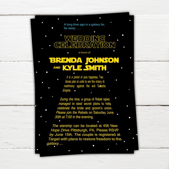 star wars wedding cards