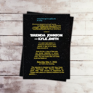 Star Wars Wedding Invitation Star Wars Invitation Jedi