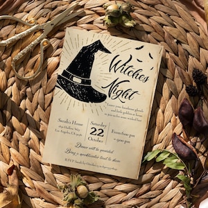 Editable Halloween Party Invitation Witches Night Invitation Halloween Girls Night Invite Halloween Invitation Bachelorette Invite Template