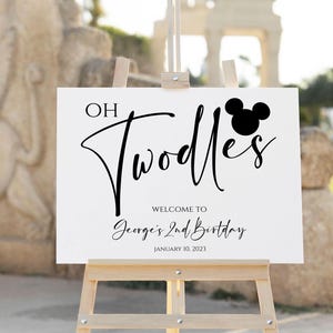 Editable Mickey Mouse Twodles Birthday Welcome Sign (24x36 Template)