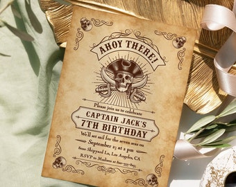 EDITABLE Pirate Birthday Invitation Pirate Invitation Pirate Party Invite Treasure Hunt Boy Birthday Invitation Explorer Adventure Template