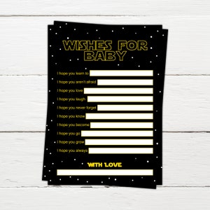 Tarjeta de deseos de Star Wars para bebé con descarga instantánea Juego de baby shower de Star Wars Tarjeta de consejos para baby shower Tema de Star Wars Ducha de Star Wars