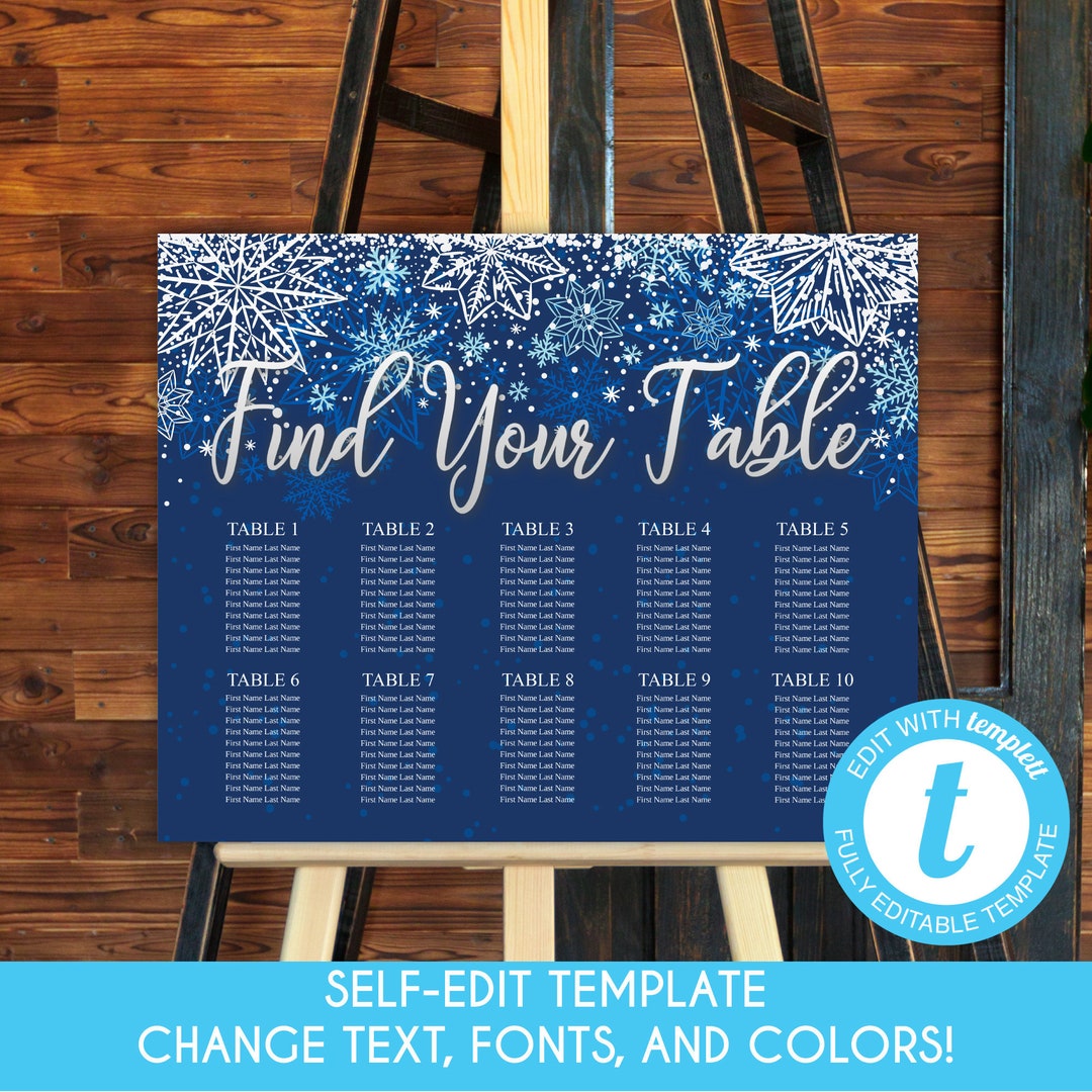 editable-elegant-winter-seating-chart-16x20-blue-snowflake-etsy