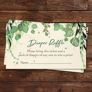 Descarga instantánea de inserto de rifa de pañales para baby shower, inserto de invitación para baby shower de Peter Pan, baby shower de Neverland Woodland PPPR1
