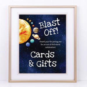 Bearbeitbares Weltraum-Geburtstagszeichen 8x10 Karten und Geschenke Zeichen Space Sign Decor Planeten Galaxy Space Party Zeichen Space Party Decor Template