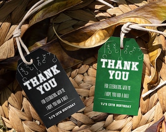 Football Party Favor Tag: Sports Thank You (Editable Template)