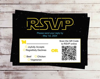 Star Wars RSVP Card Star Wars Wedding Invitation Han and Leia Star Wars Invitation Star Wars Theme Reception Invite Digital or Printed