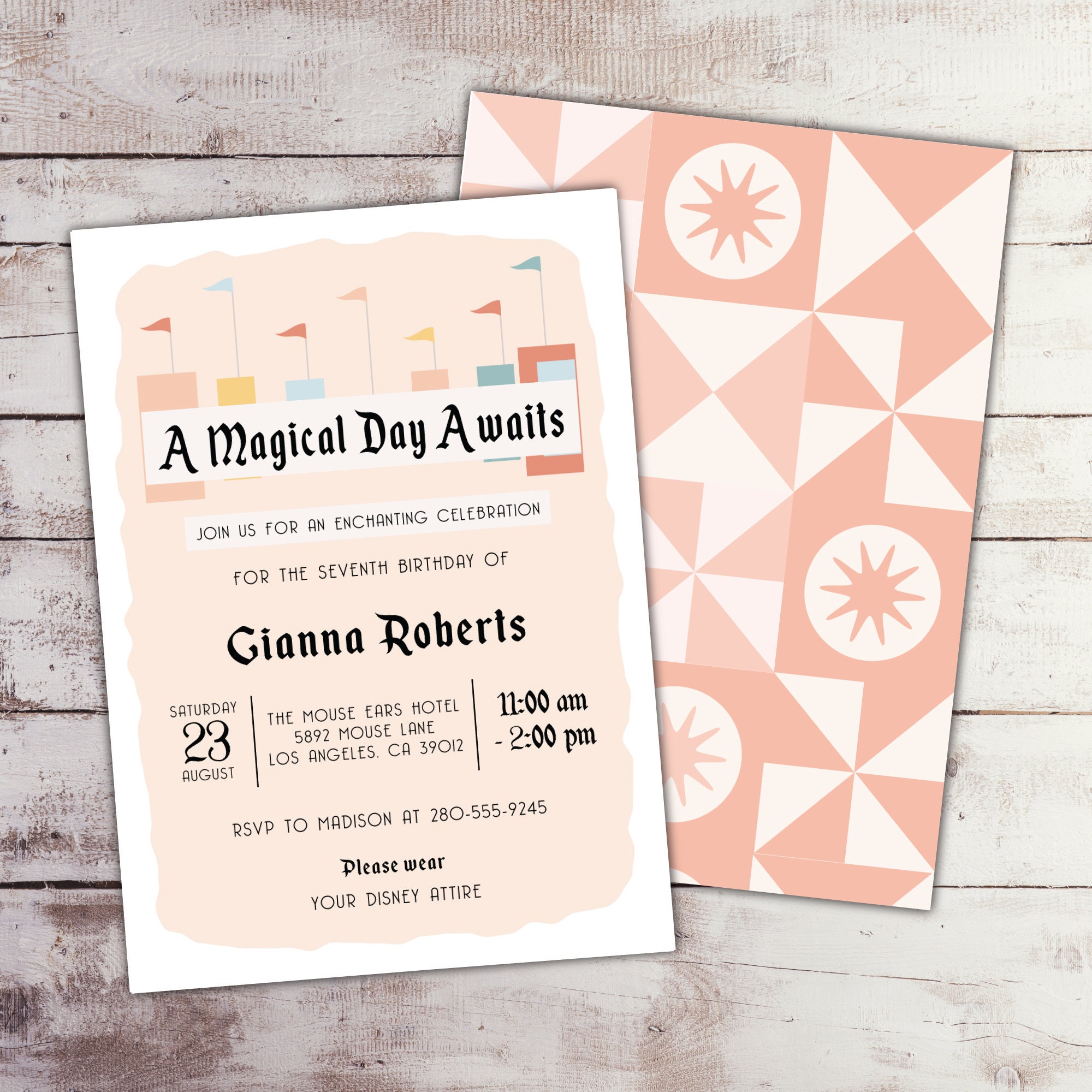 Vintage Disneyland Birthday Invitation Vintage Disney | Etsy