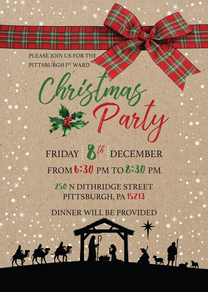 Rustic Nativity Christmas Party Invitation Religious - Etsy